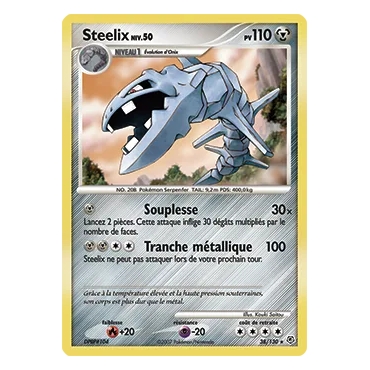 Découvrez Steelix, carte Rare (Brillante) de la série Diamant & Perle
