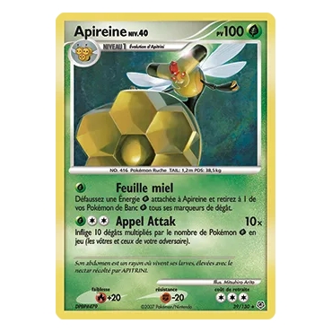 Carte Apireine - Rare (Brillante) de Pokémon Diamant & Perle 39/130