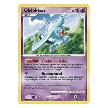 Carte Okéoké - Rare (Brillante) de Pokémon Diamant & Perle 42/130
