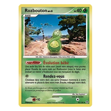 Carte Rozbouton - Peu commune (Brillante) de Pokémon Diamant & Perle 43/130