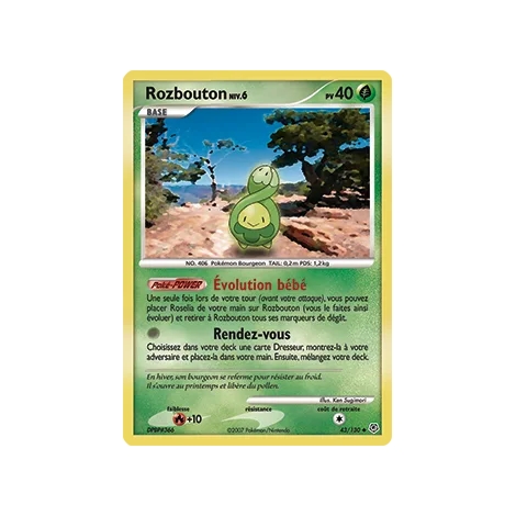 Carte Rozbouton - Peu commune (Brillante) de Pokémon Diamant & Perle 43/130