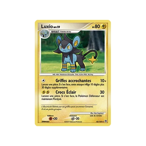 Carte Luxio - Peu commune (Brillante) de Pokémon Diamant & Perle 52/130