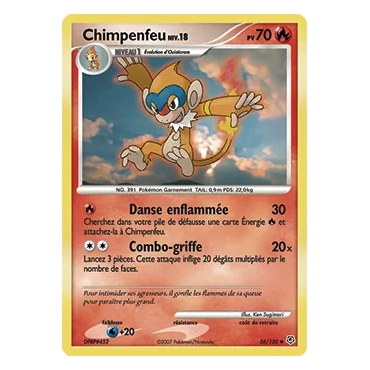 Chimpenfeu 56/130 : Joyau Peu commune (Brillante) de l'extension Pokémon Diamant & Perle