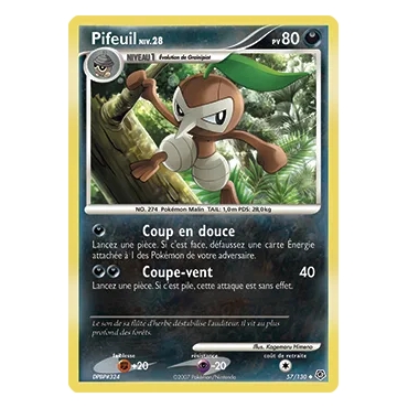 Pifeuil 57/130 : Joyau Peu commune (Brillante) de l'extension Pokémon Diamant & Perle