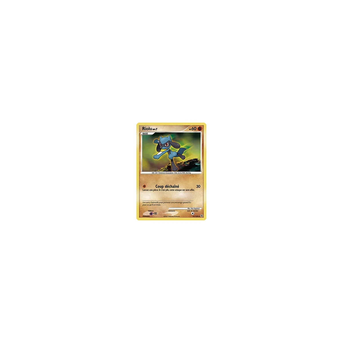 Carte Riolu - Peu commune (Brillante) de Pokémon Diamant & Perle 61/130