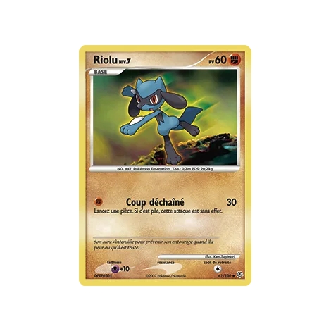 Carte Riolu - Peu commune (Brillante) de Pokémon Diamant & Perle 61/130