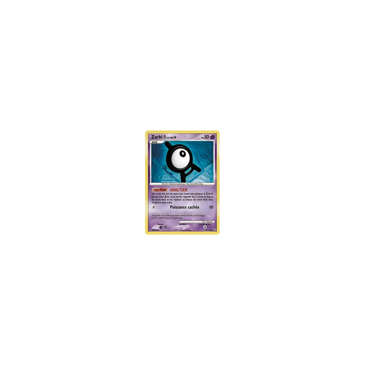 Zarbi A 65/130 : Joyau Peu commune (Brillante) de l'extension Pokémon Diamant & Perle