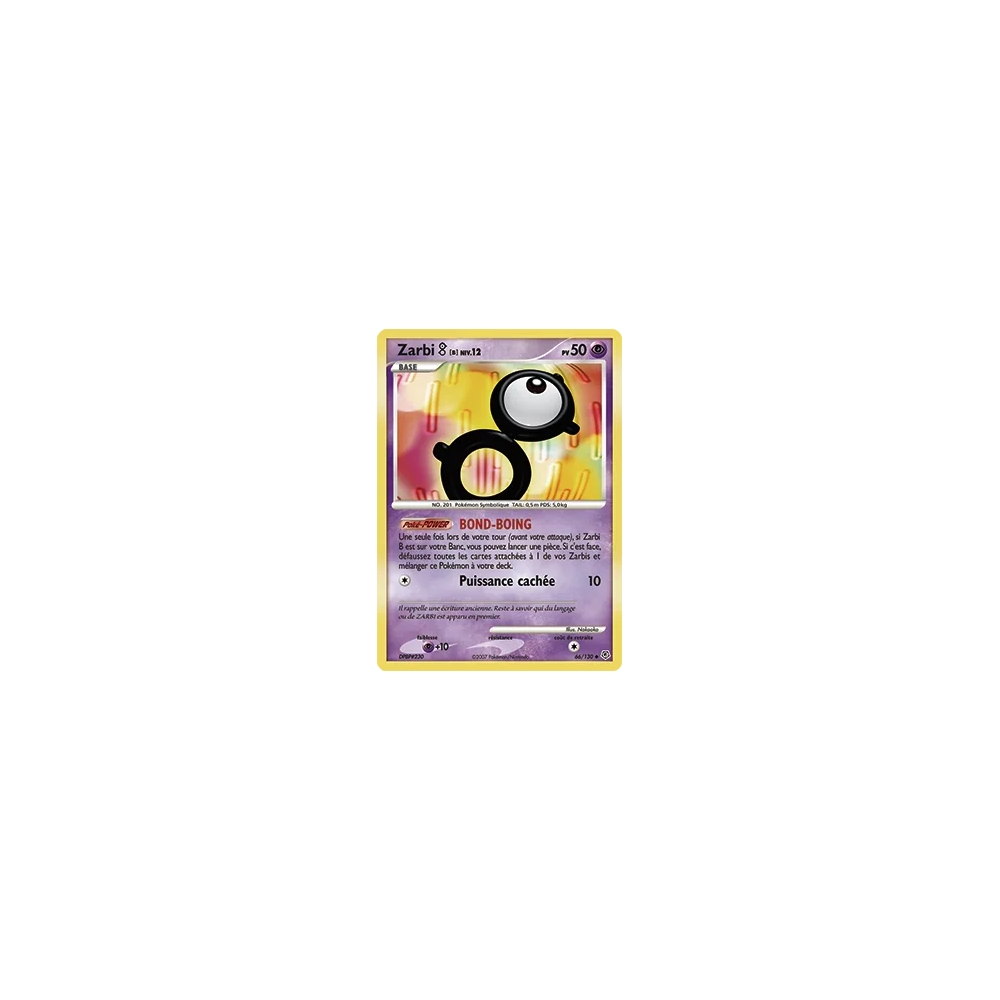 Carte Zarbi B - Peu commune (Brillante) de Pokémon Diamant & Perle 66/130