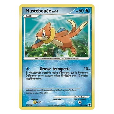 Carte Mustébouée - Commune (Brillante) de Pokémon Diamant & Perle 72/130