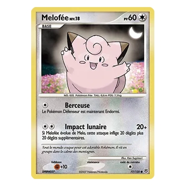 Mélofée 77/130 : Joyau Commune (Brillante) de l'extension Pokémon Diamant & Perle