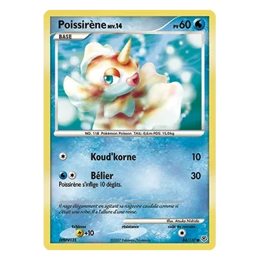 Carte Poissirène - Commune (Brillante) de Pokémon Diamant & Perle 84/130