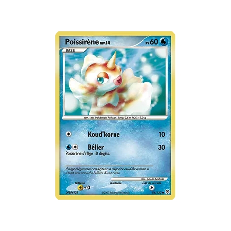 Carte Poissirène - Commune (Brillante) de Pokémon Diamant & Perle 84/130