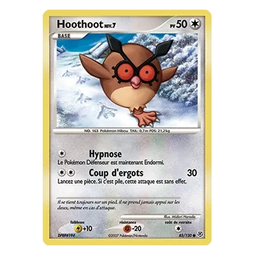 Carte Hoothoot - Commune (Brillante) de Pokémon Diamant & Perle 85/130