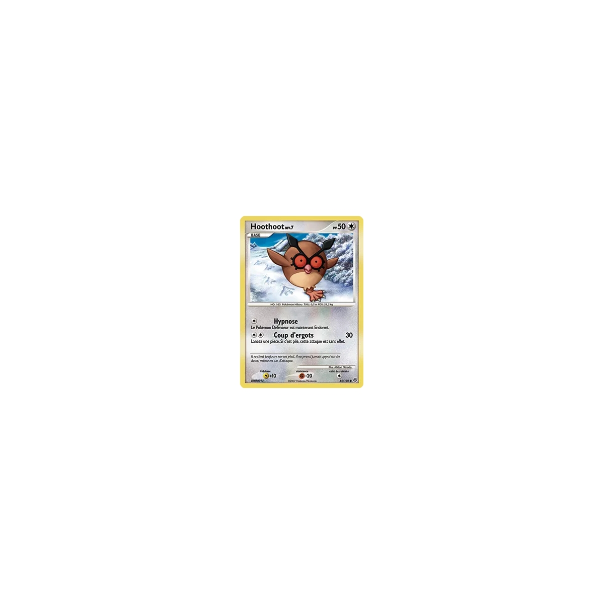 Carte Hoothoot - Commune (Brillante) de Pokémon Diamant & Perle 85/130