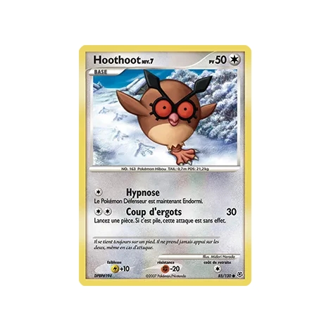 Carte Hoothoot - Commune (Brillante) de Pokémon Diamant & Perle 85/130