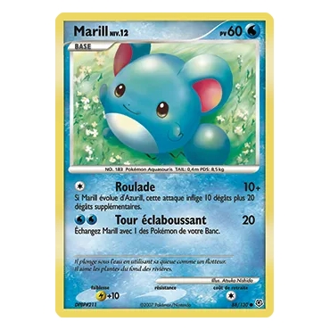 Marill 88/130 : Joyau Commune (Brillante) de l'extension Pokémon Diamant & Perle