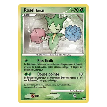 Carte Roselia - Commune (Brillante) de Pokémon Diamant & Perle 96/130