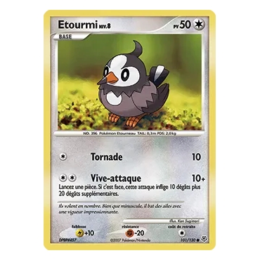 Carte Étourmi - Commune (Brillante) de Pokémon Diamant & Perle 101/130