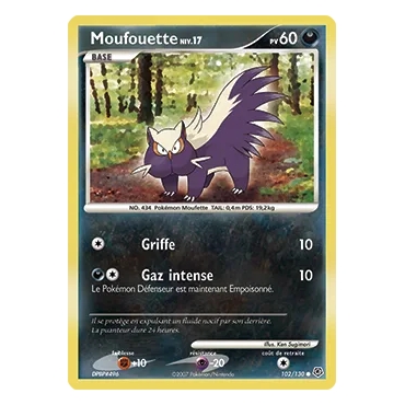 Moufouette 102/130 : Joyau Commune (Brillante) de l'extension Pokémon Diamant & Perle