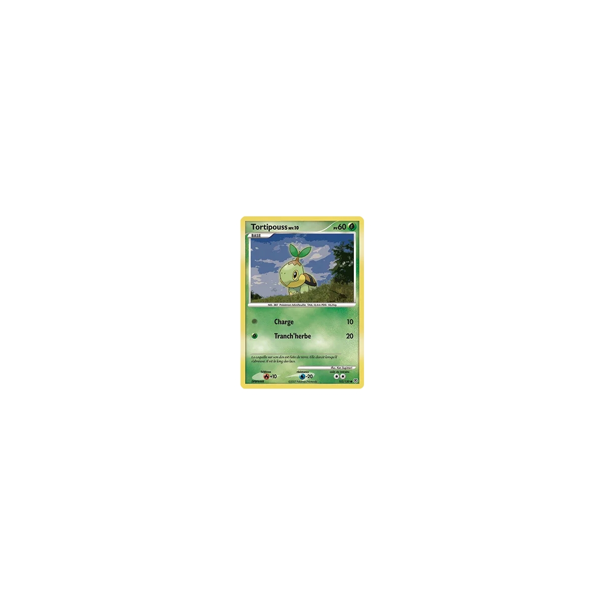 Tortipouss 103/130 : Joyau Commune (Brillante) de l'extension Pokémon Diamant & Perle