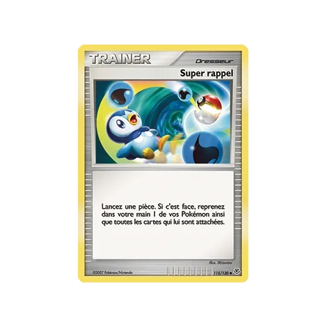 Carte Super rappel - Peu commune (Brillante) de Pokémon Diamant & Perle 115/130