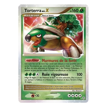 Carte Torterra NIV.X - Holographique rare NIV.X de Pokémon Diamant & Perle 122/130