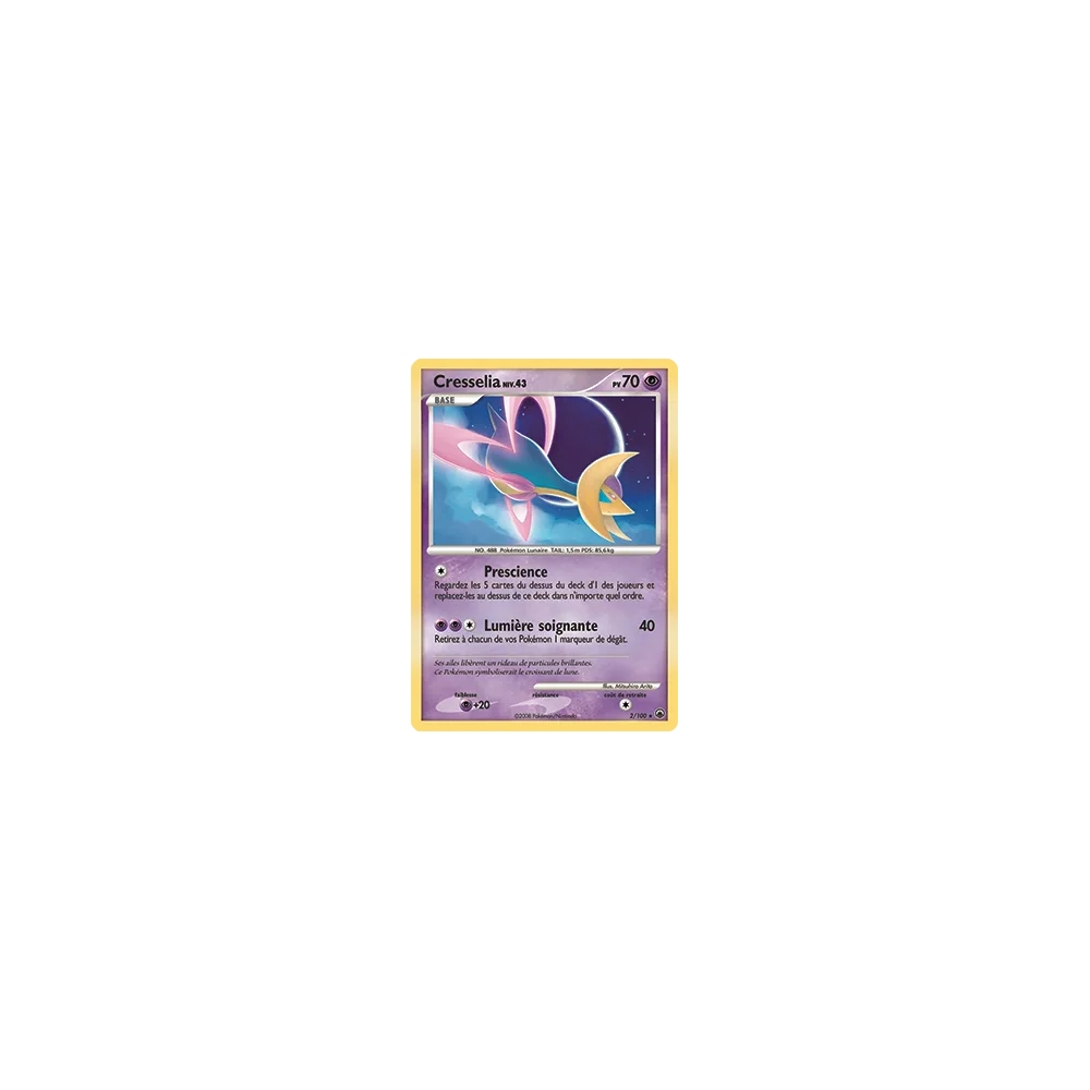 Cresselia 2/100 : Joyau Holographique rare de l'extension Pokémon Diamant & Perle Aube Majestueuse