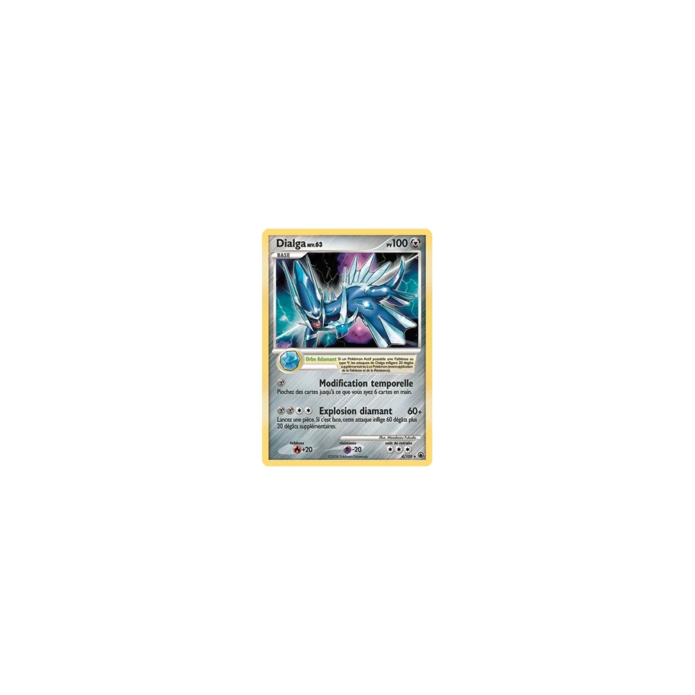 Carte Dialga - Holographique rare de Pokémon Diamant & Perle Aube Majestueuse 4/100