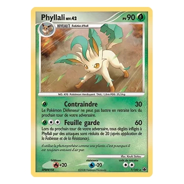 Carte Phyllali - Holographique rare de Pokémon Diamant & Perle Aube Majestueuse 7/100