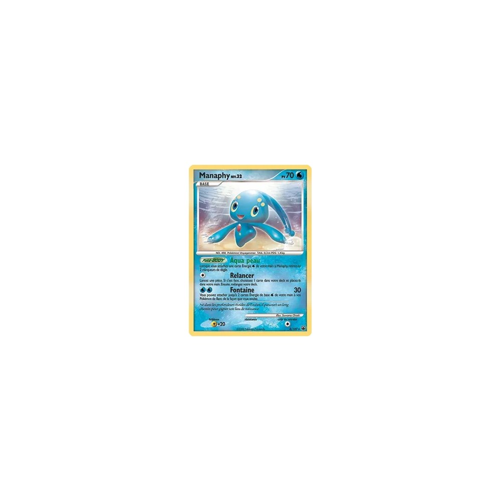 Manaphy 8/100 : Joyau Holographique rare de l'extension Pokémon Diamant & Perle Aube Majestueuse