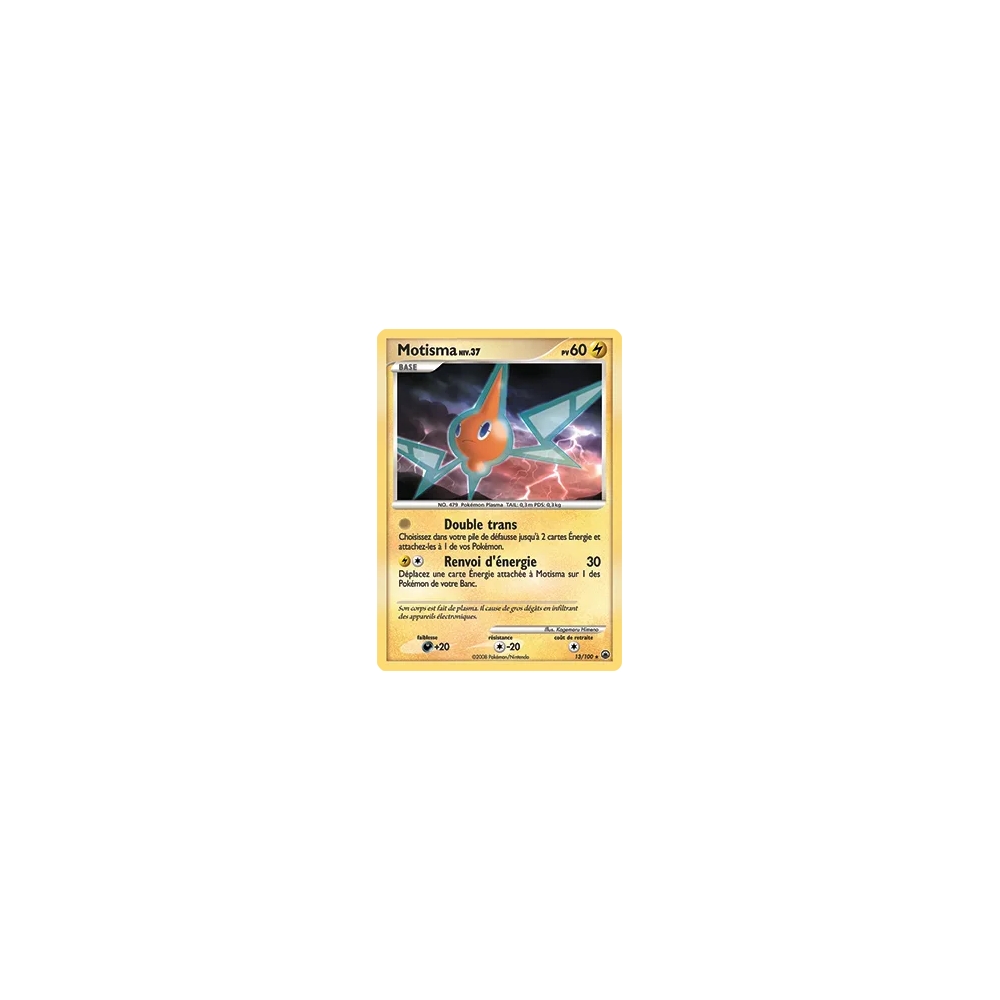 Motisma 13/100 : Joyau Holographique rare de l'extension Pokémon Diamant & Perle Aube Majestueuse