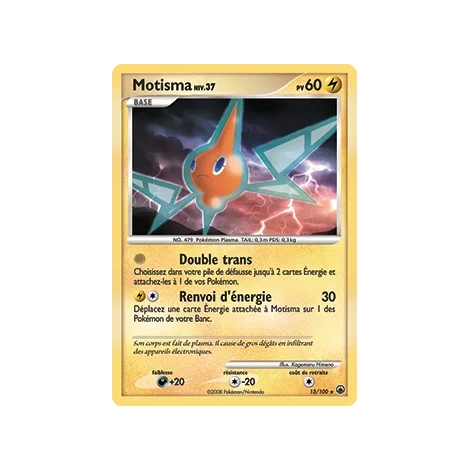 Motisma 13/100 : Joyau Holographique rare de l'extension Pokémon Diamant & Perle Aube Majestueuse