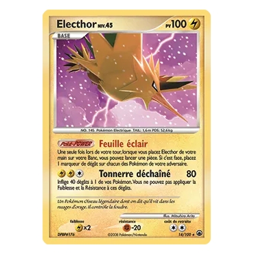 Electhor 14/100 : Joyau Holographique rare de l'extension Pokémon Diamant & Perle Aube Majestueuse