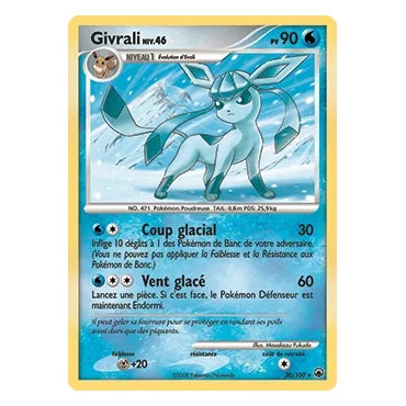 Carte Givrali - Rare (Brillante) de Pokémon Diamant & Perle Aube Majestueuse 20/100
