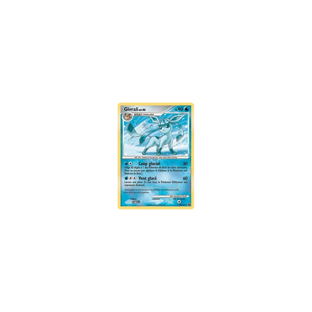 Carte Givrali - Rare (Brillante) de Pokémon Diamant & Perle Aube Majestueuse 20/100