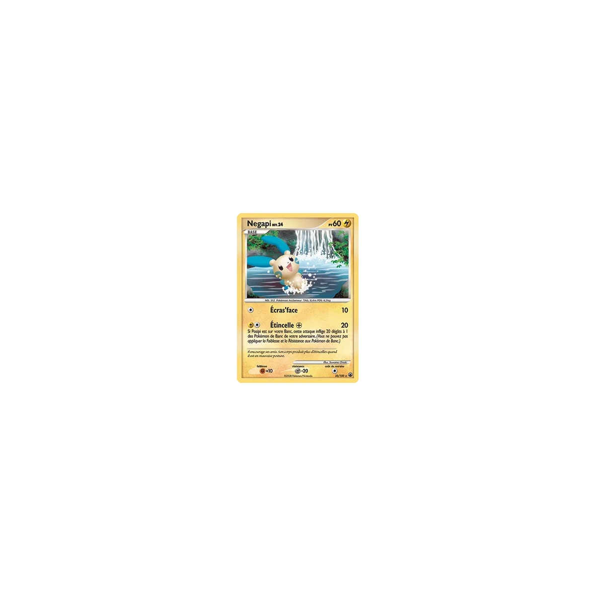 Carte Negapi - Rare (Brillante) de Pokémon Diamant & Perle Aube Majestueuse 25/100