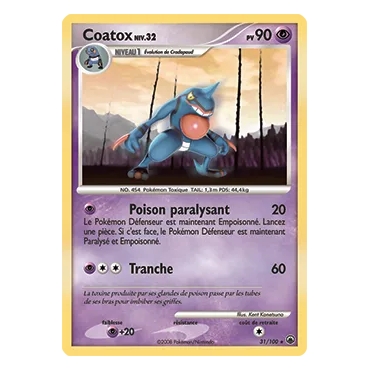 Découvrez Coatox, carte Rare (Brillante) de la série Diamant & Perle Aube Majestueuse