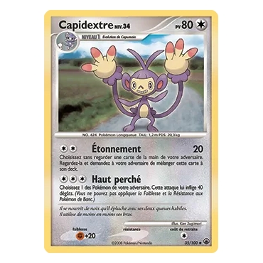 Carte Capidextre - Peu commune (Brillante) de Pokémon Diamant & Perle Aube Majestueuse 35/100