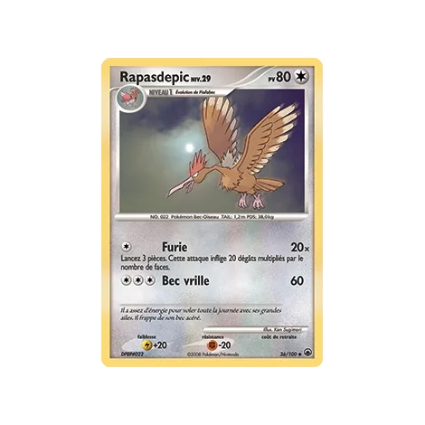 Rapasdepic 36/100 : Joyau Peu commune (Brillante) de l'extension Pokémon Diamant & Perle Aube Majestueuse