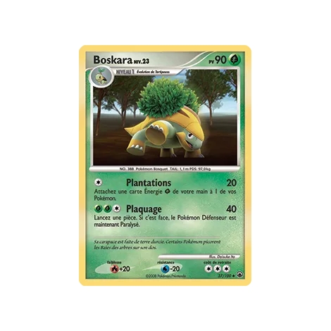 Carte Boskara - Peu commune (Brillante) de Pokémon Diamant & Perle Aube Majestueuse 37/100