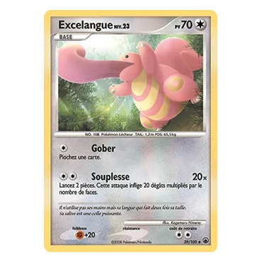 Carte Excelangue - Peu commune (Brillante) de Pokémon Diamant & Perle Aube Majestueuse 39/100