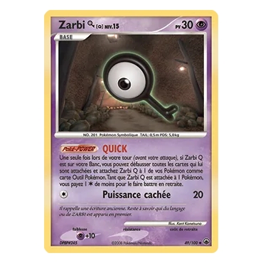 Carte Zarbi Q - Peu commune (Brillante) de Pokémon Diamant & Perle Aube Majestueuse 49/100