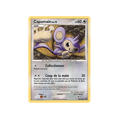 Carte Capumain - Commune (Brillante) de Pokémon Diamant & Perle Aube Majestueuse 50/100