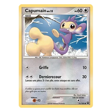 Découvrez Capumain, carte Commune (Brillante) de la série Diamant & Perle Aube Majestueuse