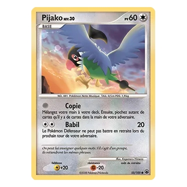 Découvrez Pijako, carte Commune (Brillante) de la série Diamant & Perle Aube Majestueuse