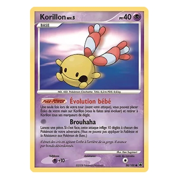 Carte Korillon - Commune (Brillante) de Pokémon Diamant & Perle Aube Majestueuse 58/100