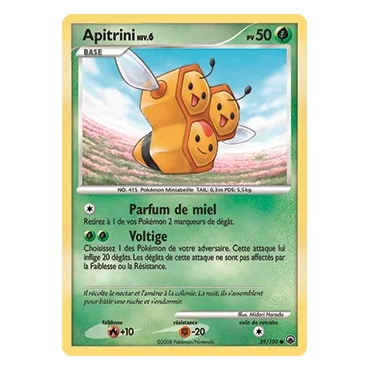 Apitrini 59/100 : Joyau Commune (Brillante) de l'extension Pokémon Diamant & Perle Aube Majestueuse