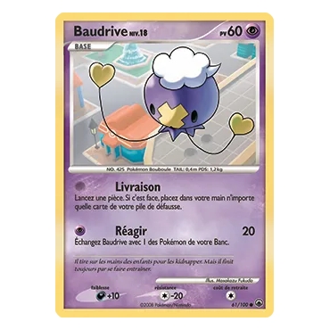Carte Baudrive - Commune (Brillante) de Pokémon Diamant & Perle Aube Majestueuse 61/100