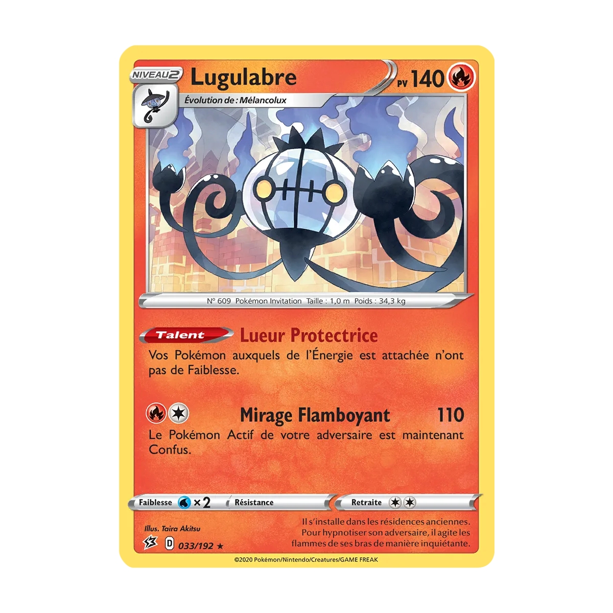 Carte Lugulabre - Holographique rare de Pokémon Épée et Bouclier Clash des Rebelles 033/192