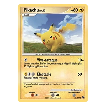 Carte Pikachu - Commune (Brillante) de Pokémon Diamant & Perle Aube Majestueuse 70/100